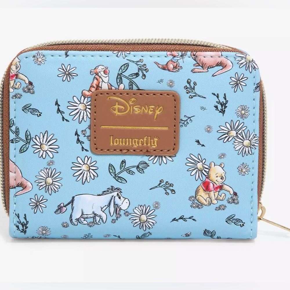 Loungefly Disney Winnie The Pooh Sketch Daisies Mini Zip Wallet